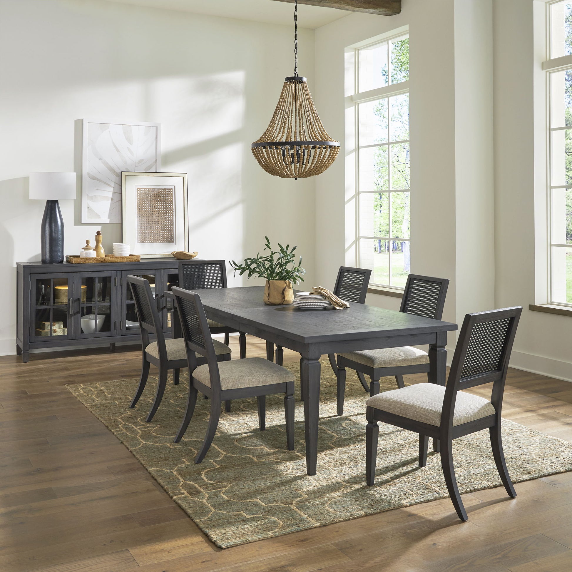 Caruso Heights - Rectangular Table Set - Black - Hornell Furniture Outlet