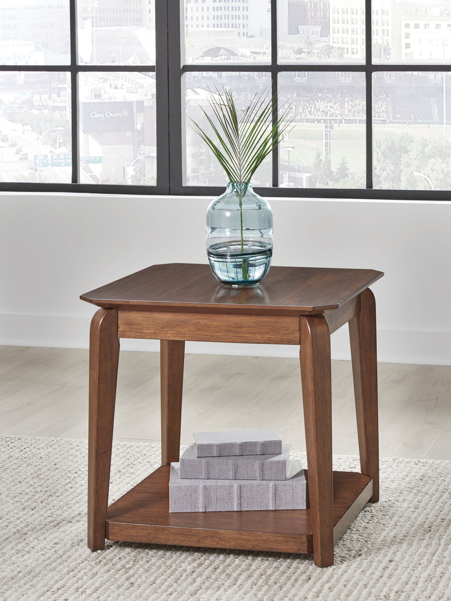 Trenmour - Medium Brown - Square End Table - Hornell Furniture Outlet