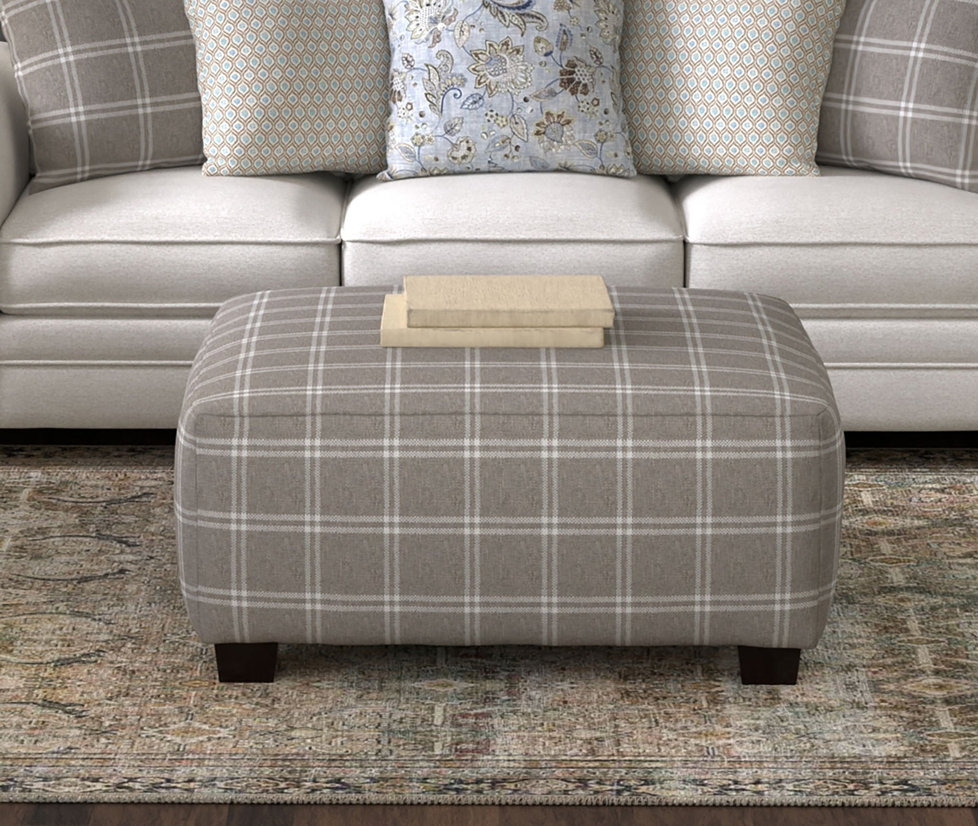 Magnolia - Cocktail Ottoman - Mink - Hornell Furniture Outlet