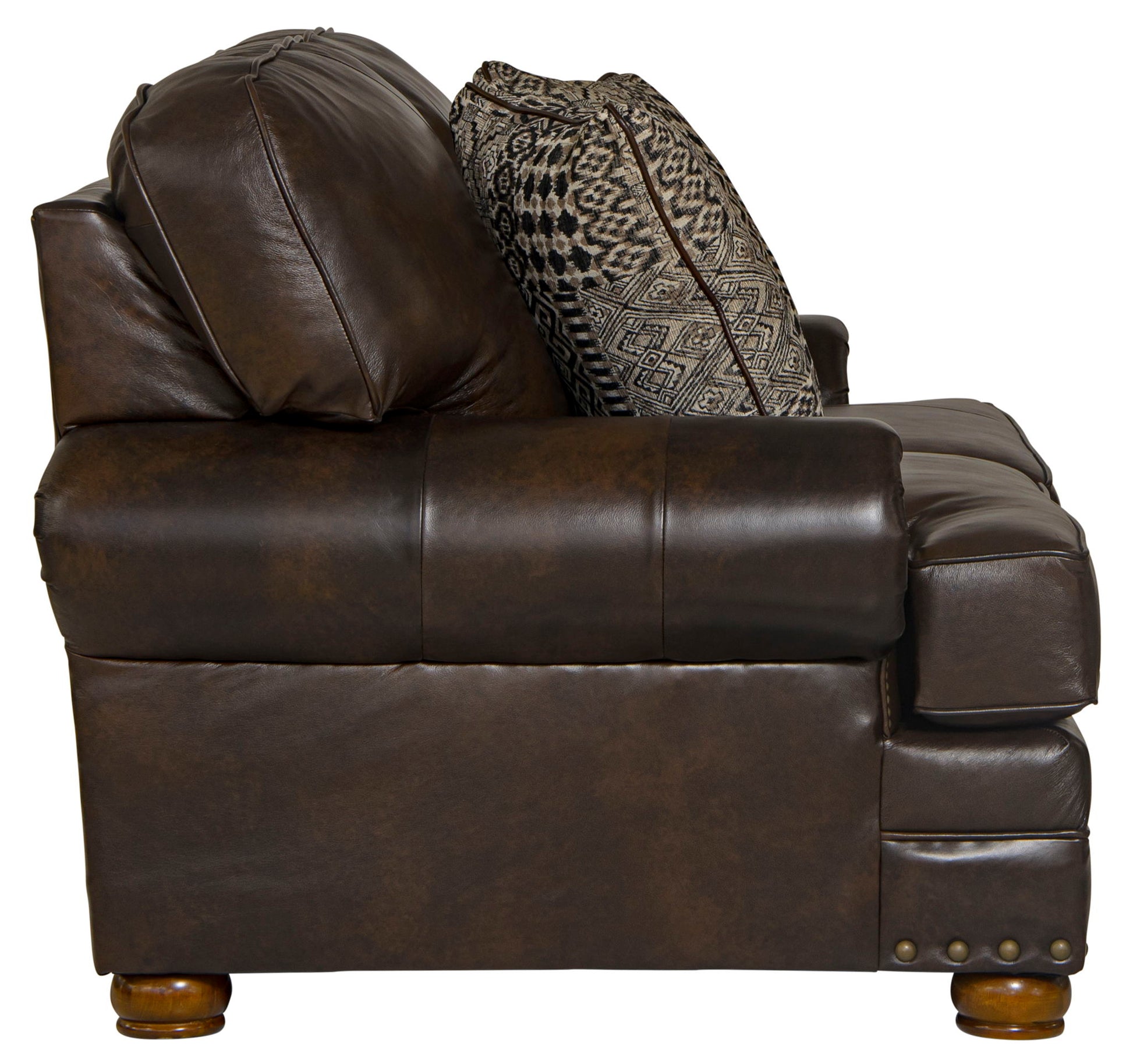 Roberto - Leather Loveseat - Cocoa - Hornell Furniture Outlet