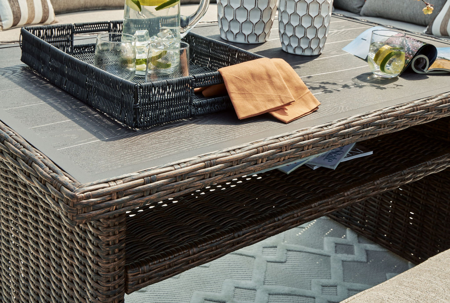 Brook Ranch - Brown - Rect Multi - use Table - Hornell Furniture Outlet