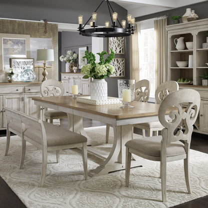 Farmhouse Reimagined - Trestle Table Set - Hornell Furniture Outlet
