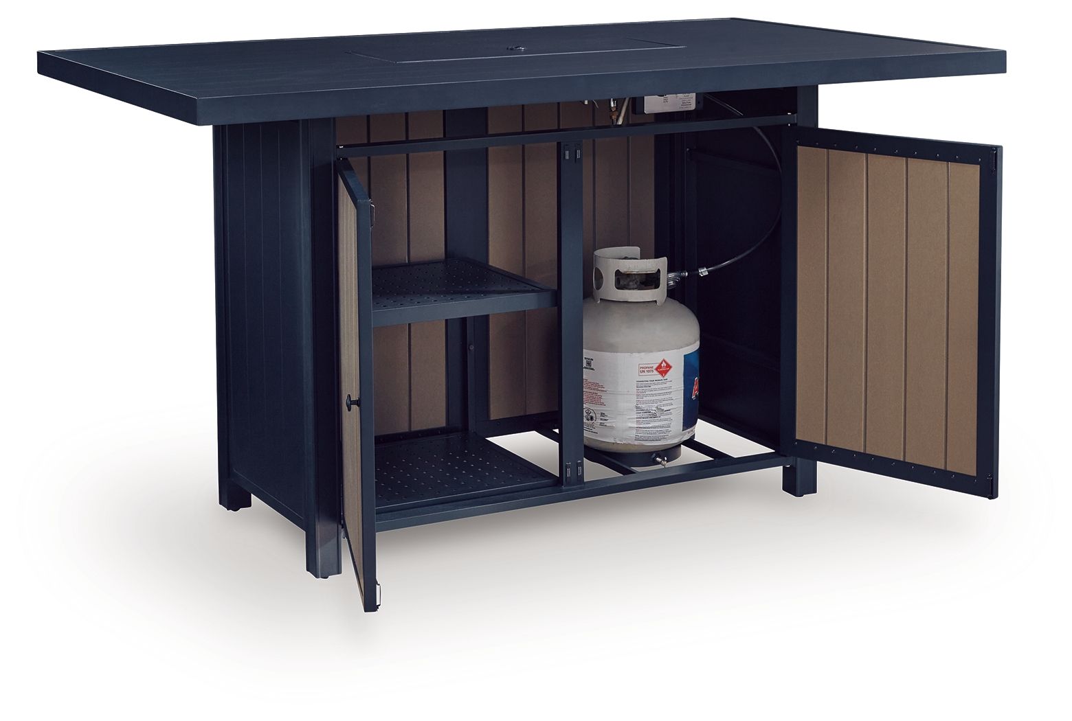 East Beach - Rectangular Bar Table With Fire Pit - Blue - Hornell Furniture Outlet