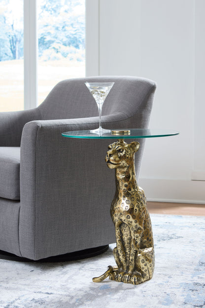Vallain - Accent Table - Antique Gold Finish - Hornell Furniture Outlet