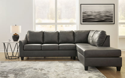 Valderno - Fog - 2 - Piece Sectional With Raf Corner Chaise - Hornell Furniture Outlet
