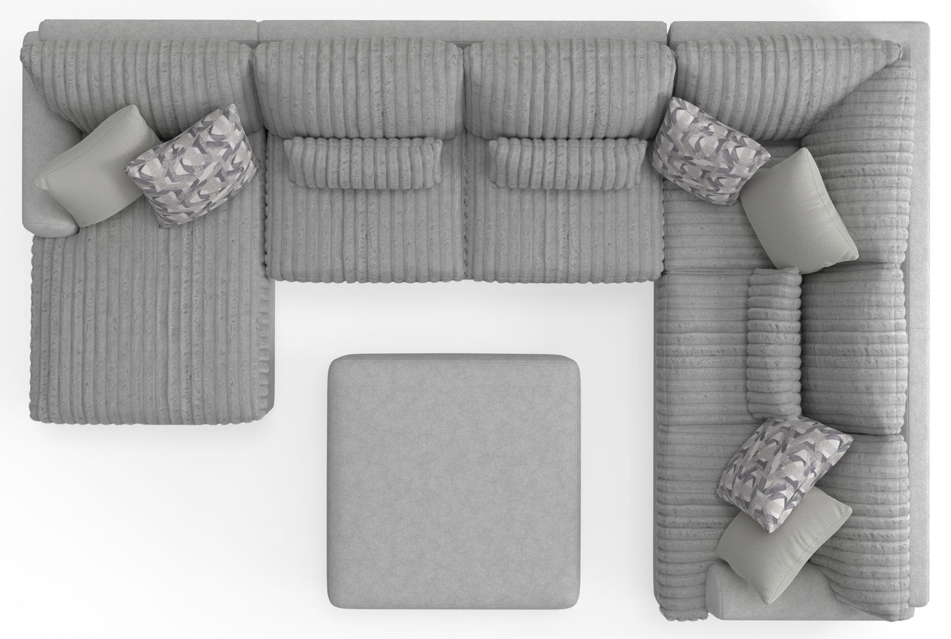 Titan - Sectional With Comfort Coil Seating, Cocktail Ottoman And Accent Pillows Included - Hornell Furniture Outlet