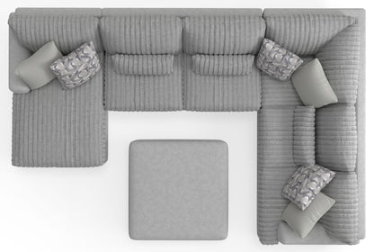 Titan - Sectional With Comfort Coil Seating, Cocktail Ottoman And Accent Pillows Included - Hornell Furniture Outlet