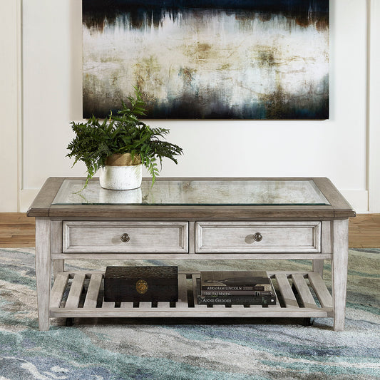 Heartland - Rect Ceiling Tile Cocktail Table - White - Hornell Furniture Outlet