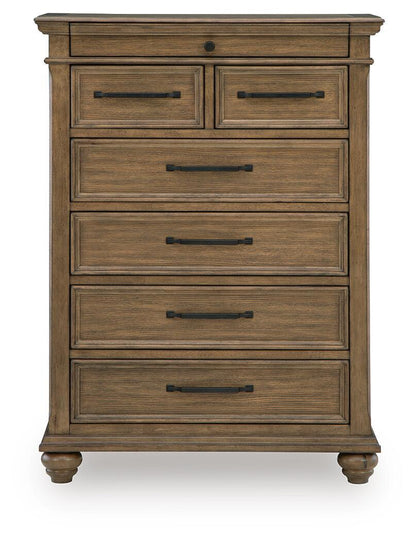 Karallin - Seven Drawer Chest - Medium Brown - Hornell Furniture Outlet