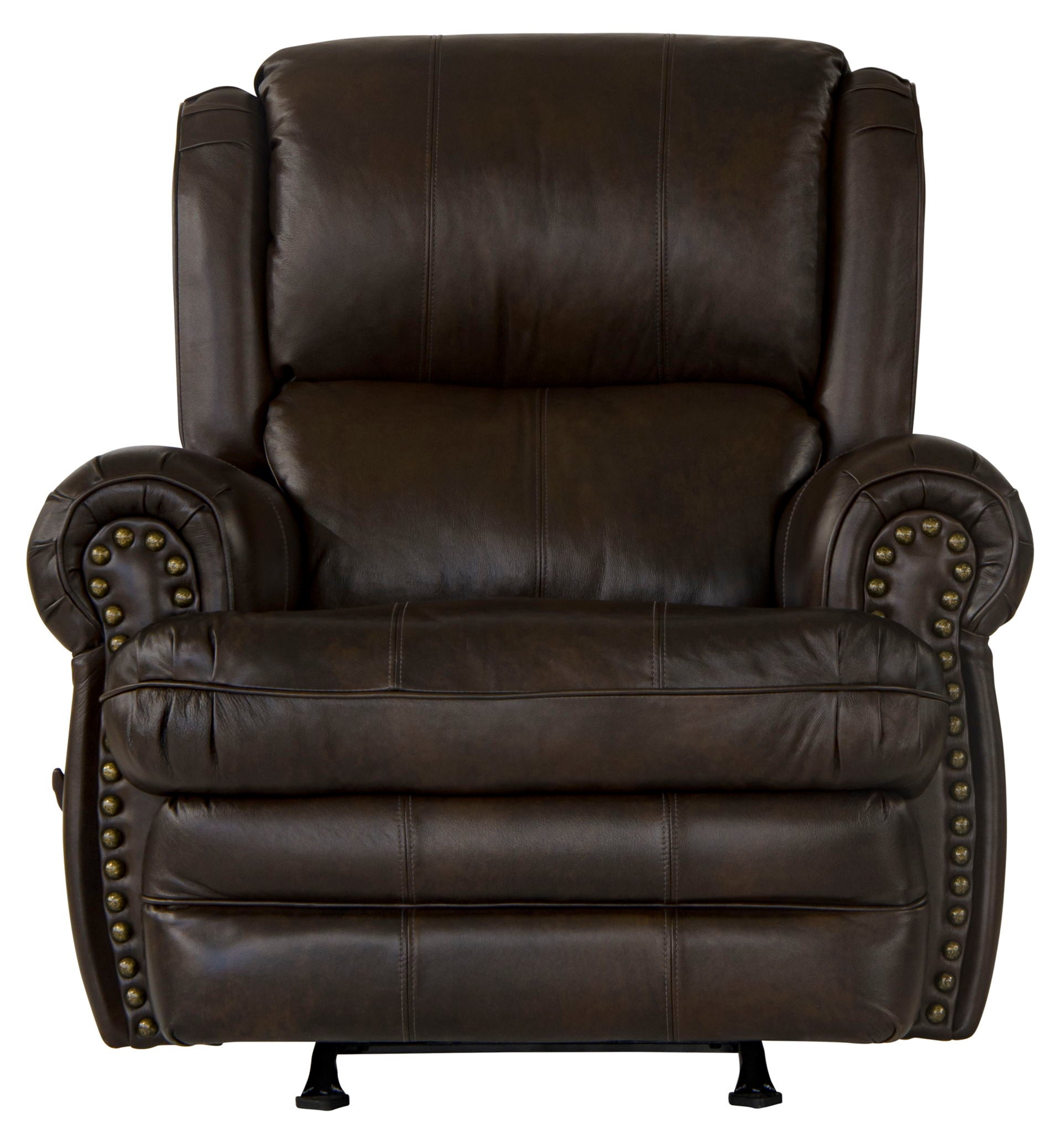 Roberto - Leather Rocker Recliner - Cocoa - Hornell Furniture Outlet