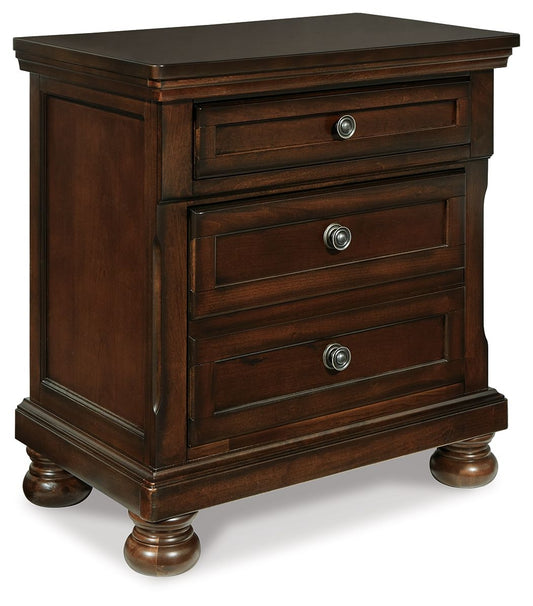 Porter - Two Drawer Night Stand - Dark Brown - Hornell Furniture Outlet