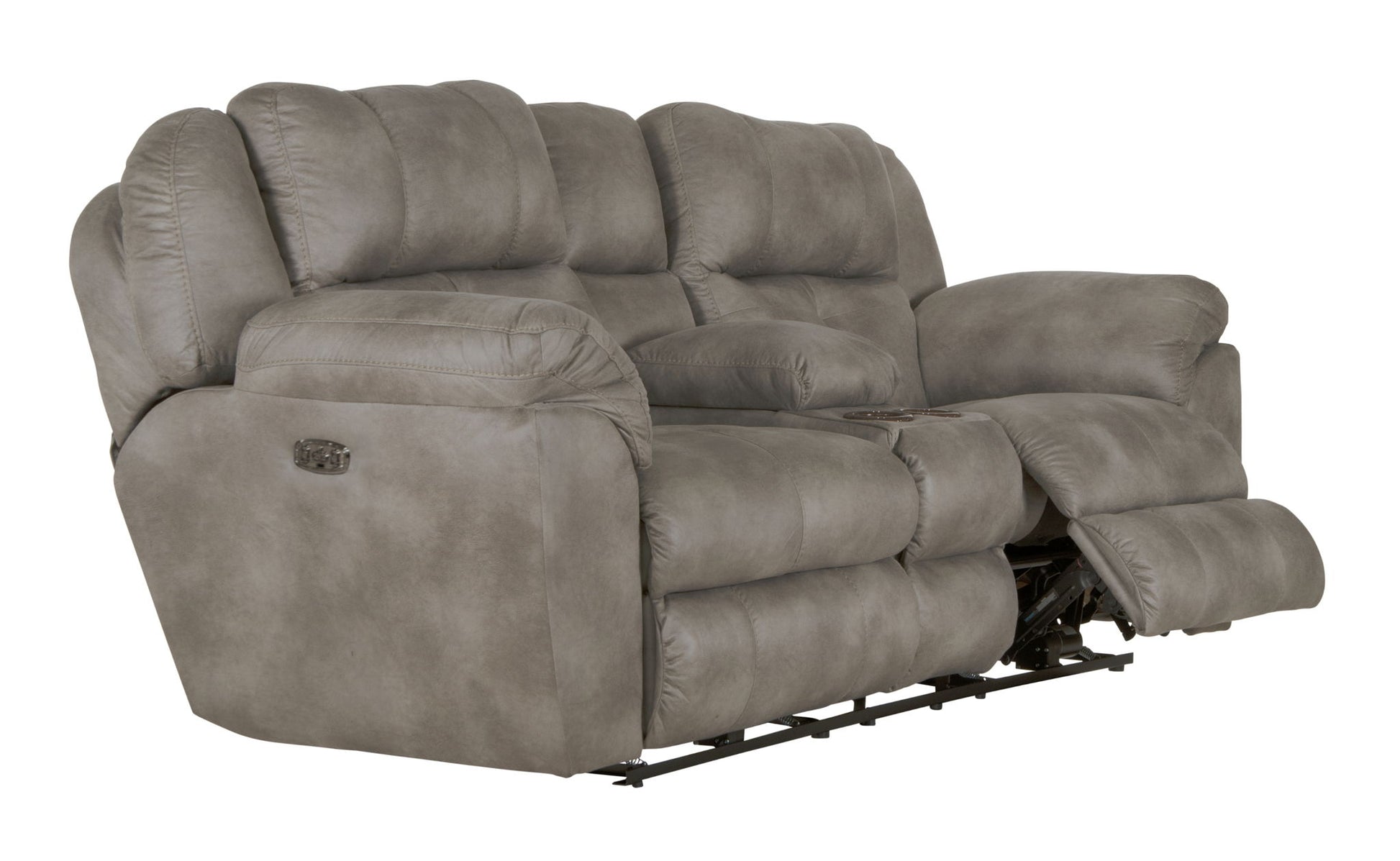 Ferrington - Power Lay Flat Reclining Console Loveseat with Power Adjustable Headrest & Lumbar - Hornell Furniture Outlet