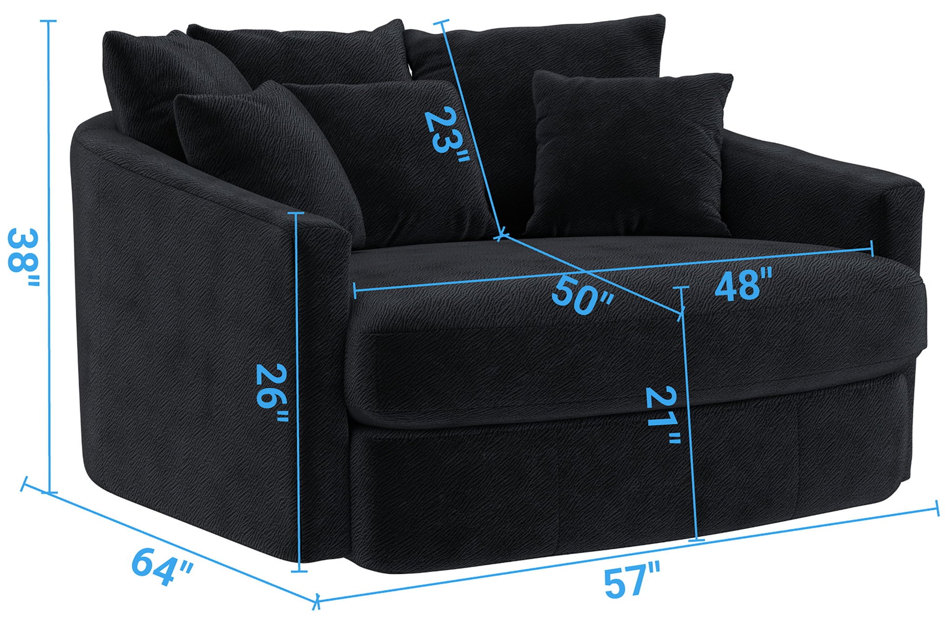 Matty - Round Accent Cuddle Chaise - Hornell Furniture Outlet