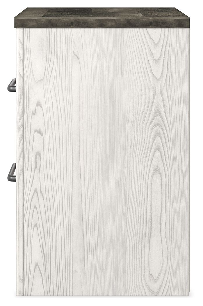 Gerridan - Two Drawer Night Stand - White / Gray - Hornell Furniture Outlet