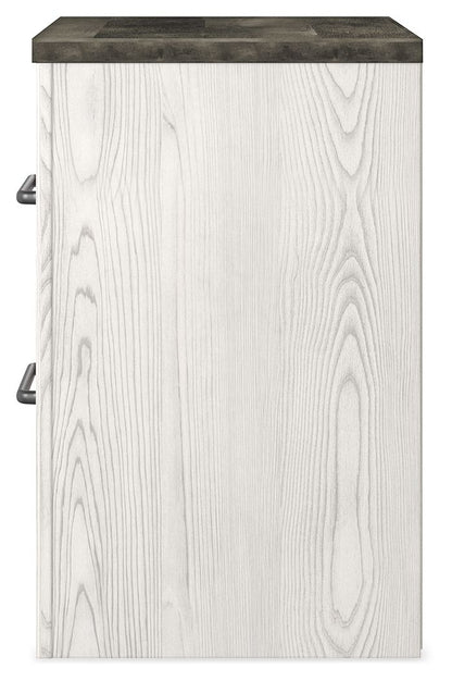 Gerridan - Two Drawer Night Stand - White / Gray - Hornell Furniture Outlet