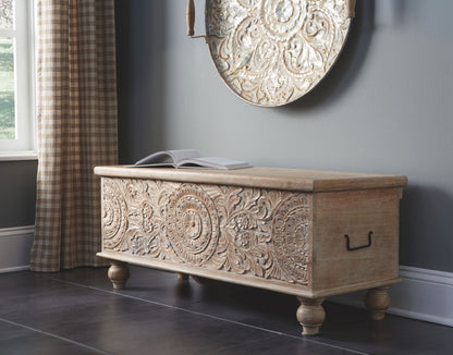 Fossil Ridge - Beige - Storage Bench - Hornell Furniture Outlet