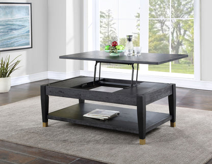 Yves - Lift - Top Coffee table - Black - Hornell Furniture Outlet