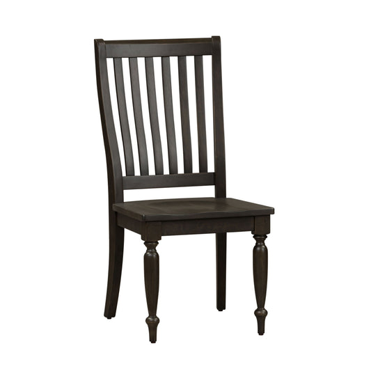 Harvest Home - Slat Back Side Chair - Black - Hornell Furniture Outlet