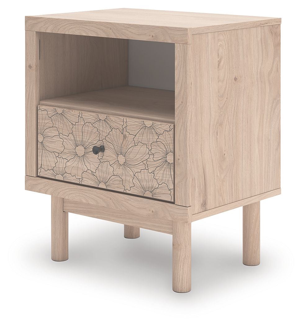 Arloster - Tan - One Drawer Night Stand - Hornell Furniture Outlet