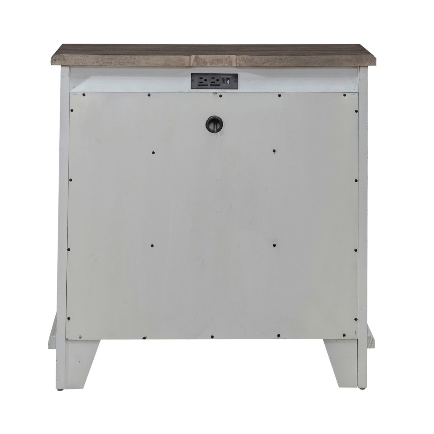 River Place - Bedside Chest With Charging Station - White - Hornell Furniture Outlet