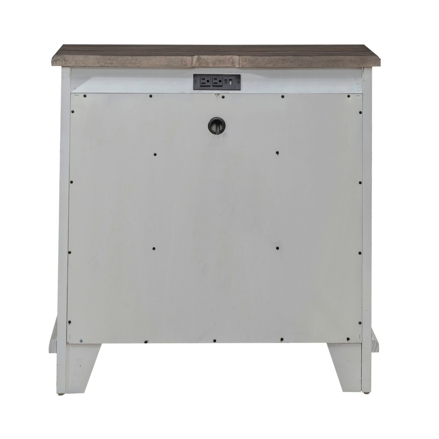 River Place - Bedside Chest With Charging Station - White - Hornell Furniture Outlet