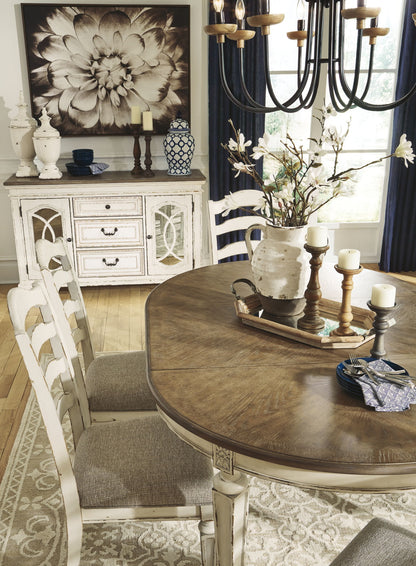 Realyn - Oval Dining Room Extension Table - Chipped White - Hornell Furniture Outlet