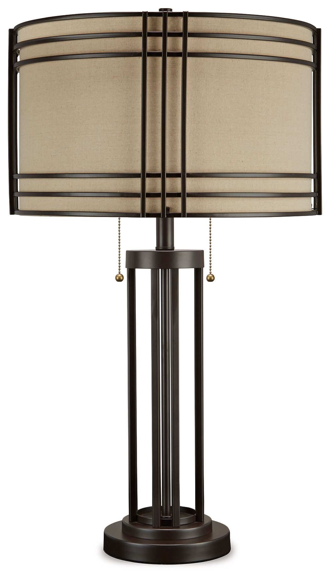 Hanswell - Metal Table Lamp - Dark Brown - Hornell Furniture Outlet