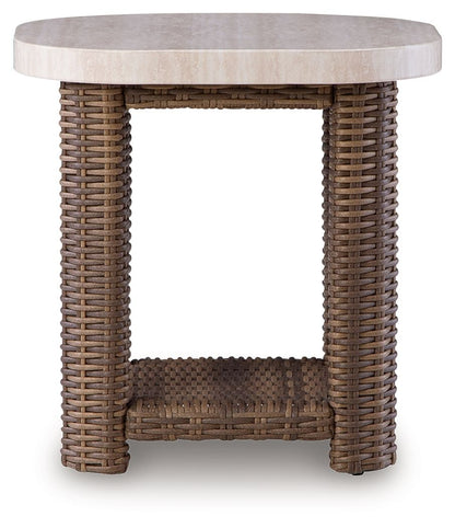Dolan Creek - Square End Table - Beige / Brown - Hornell Furniture Outlet