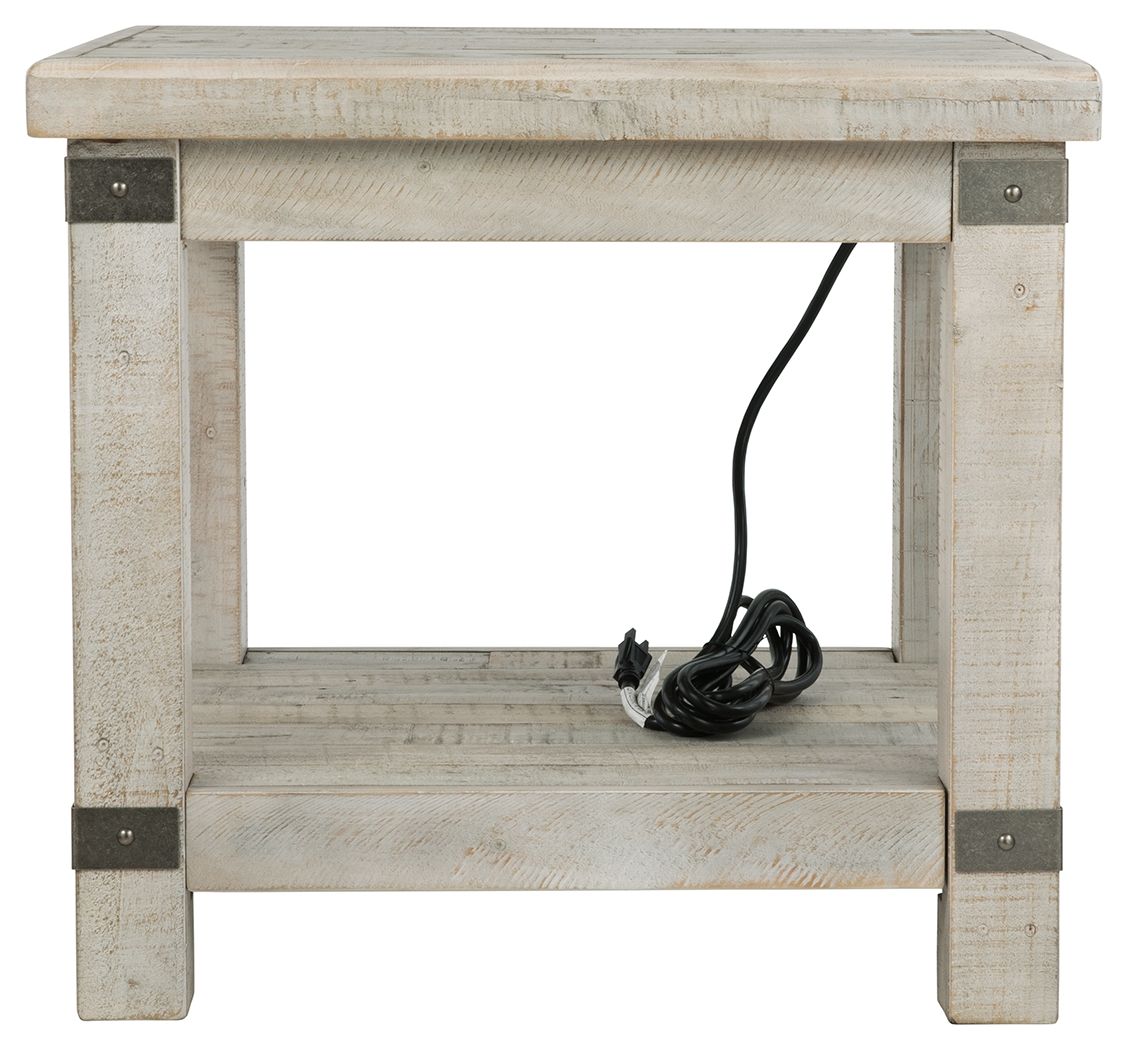 Carynhurst - White Wash Gray - Rectangular End Table - Hornell Furniture Outlet