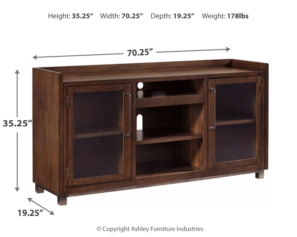 Starmore - Brown - XL TV Stand w/Fireplace Option - Hornell Furniture Outlet