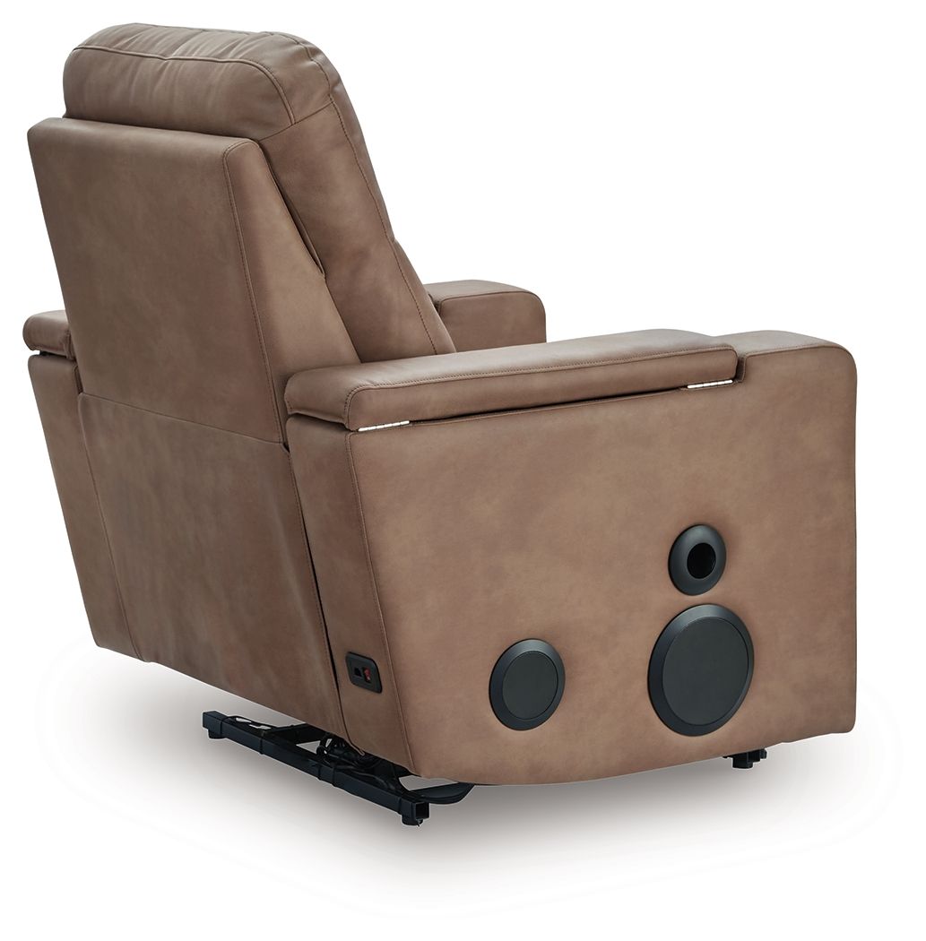 Lorrenton - Caramel - Glider Power Recliner With Audio System - Hornell Furniture Outlet
