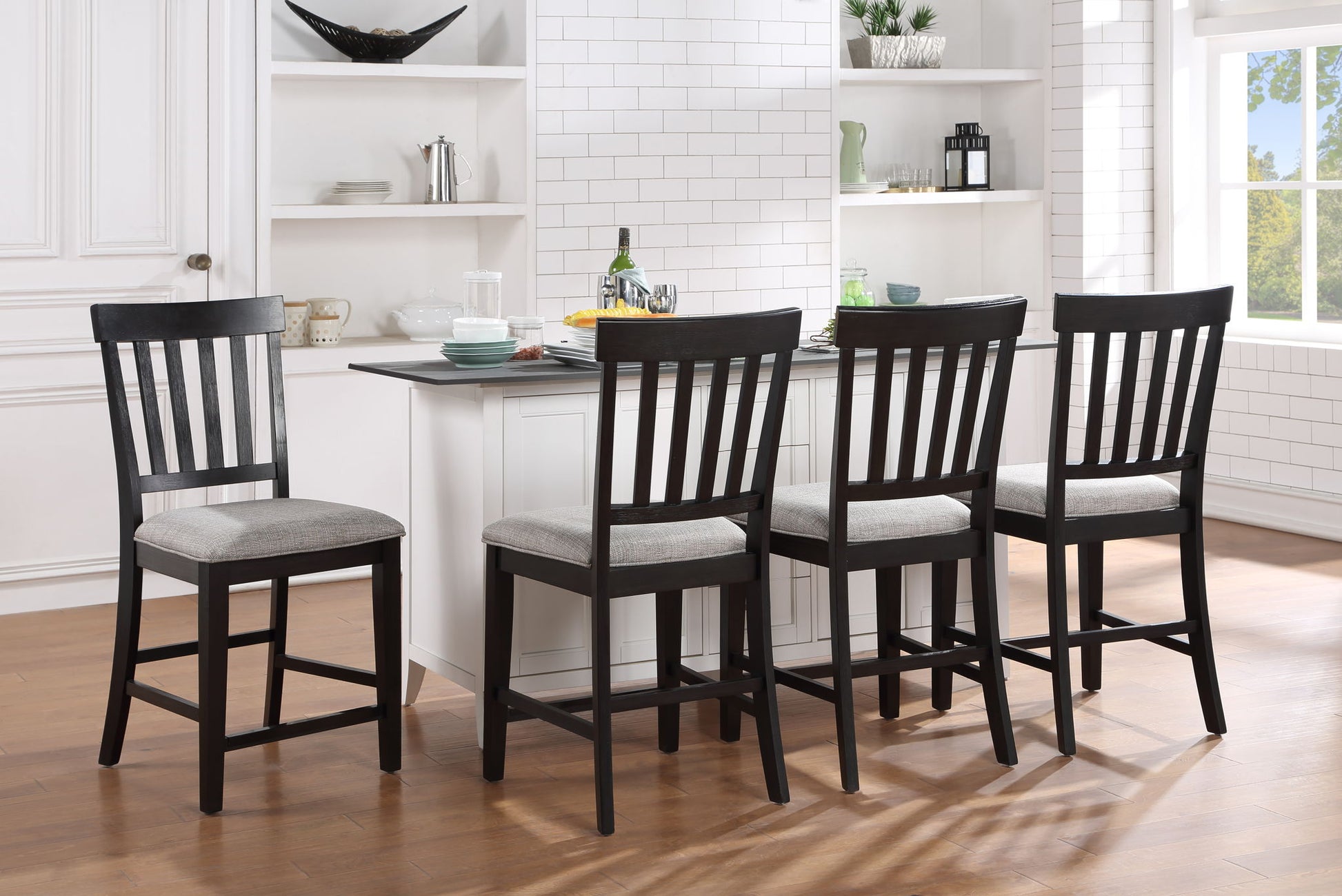 Halle - Counter Chair (Set of 2) - Dark Brown - Hornell Furniture Outlet