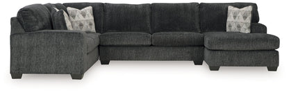Hollyview - Shadow - 3 - Piece Sectional With Raf Corner Chaise - Hornell Furniture Outlet