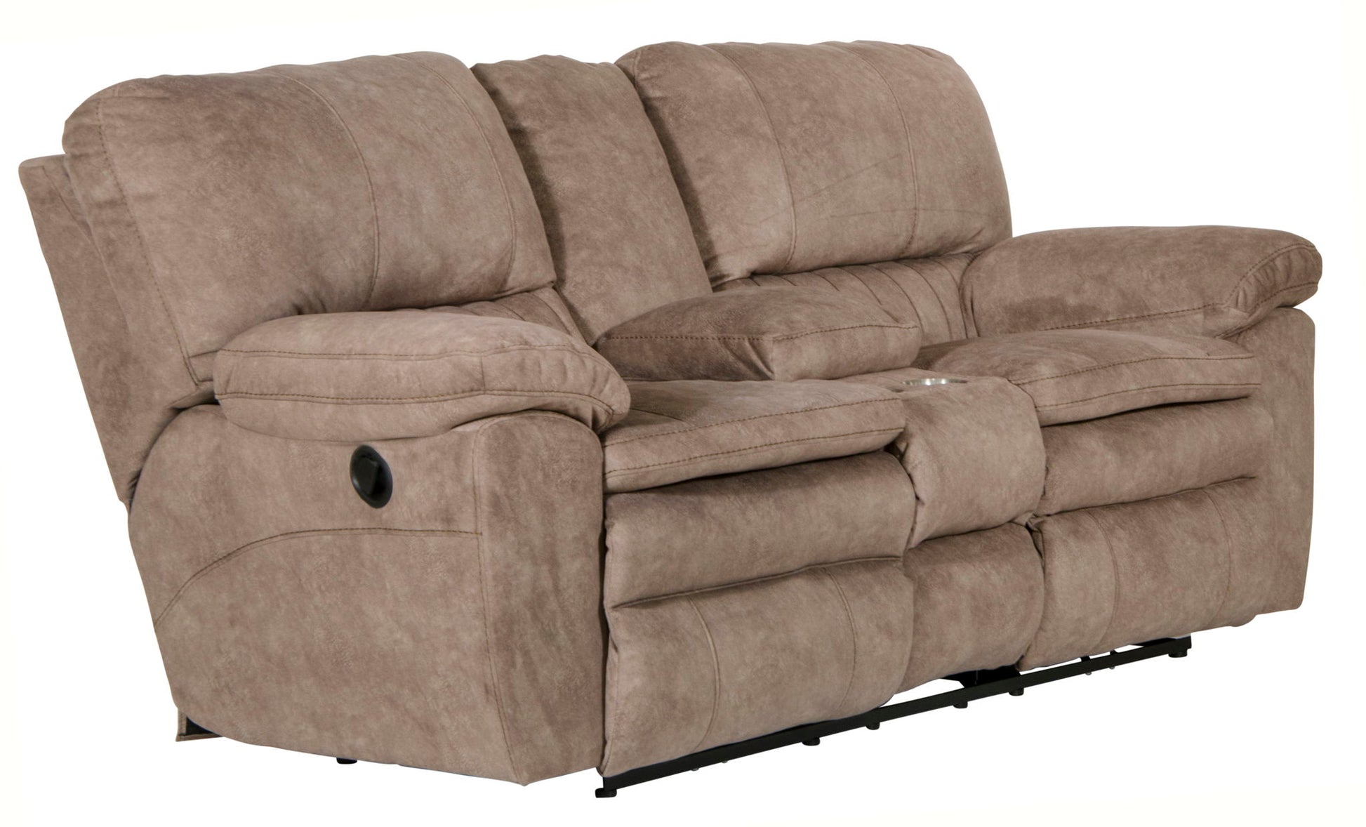 Reyes - Lay Flat Reclining Console Loveseat With Storage & Cupholders - Hornell Furniture Outlet