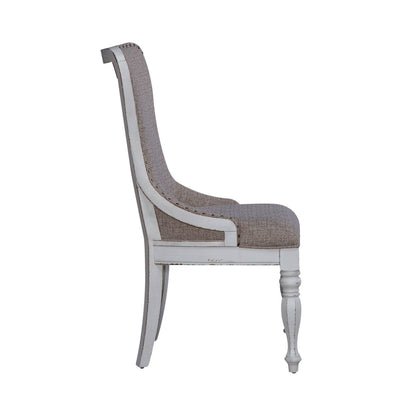 Magnolia Manor - Upholstered Wing Back Side Chair (RTA) - White - Hornell Furniture Outlet