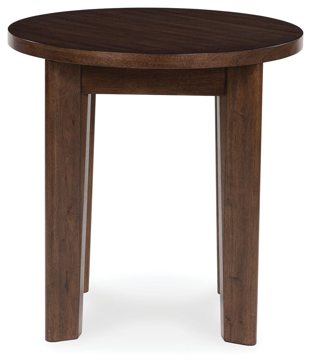 Korestone 2 - Dark Brown - Round End Table - Hornell Furniture Outlet