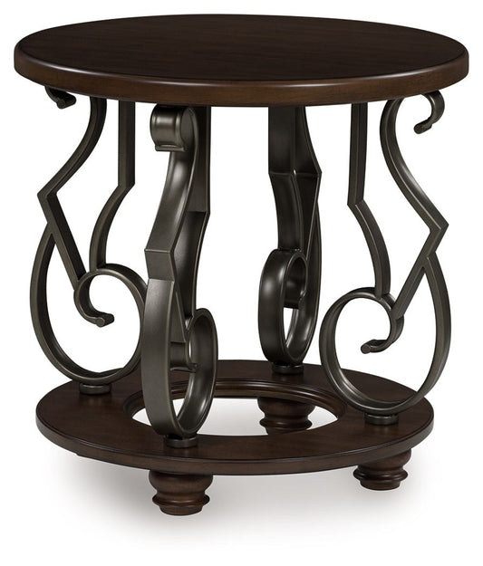 Frallyn - Dark Brown - Round End Table - Hornell Furniture Outlet