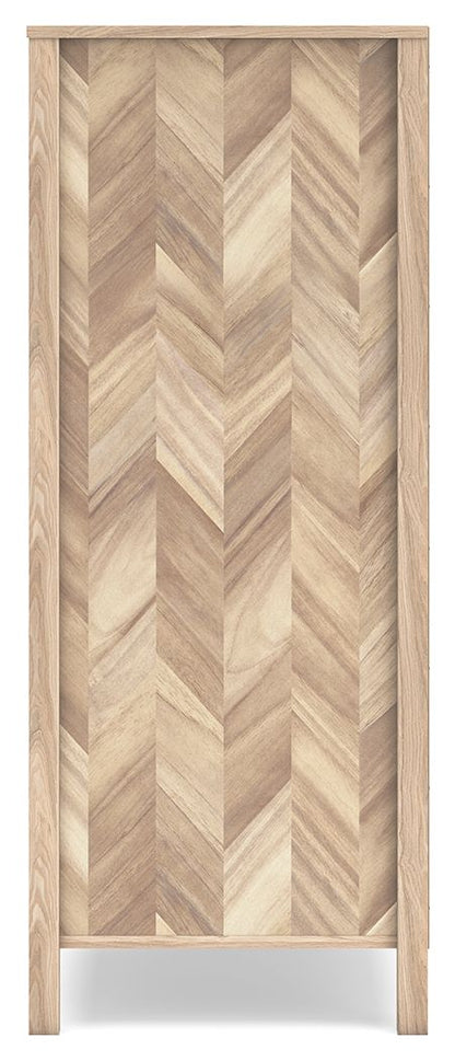 Battelle - Tan - Five Drawer Chest - Hornell Furniture Outlet