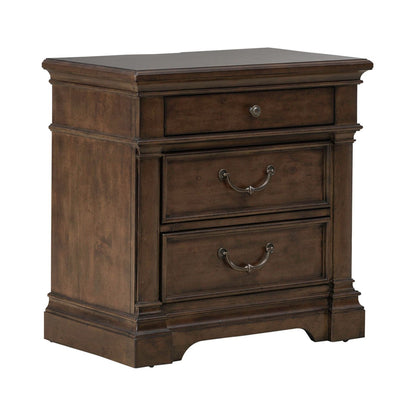 Arden Road - Nightstand With Charging Station - Satin Cherry - Hornell Furniture Outlet