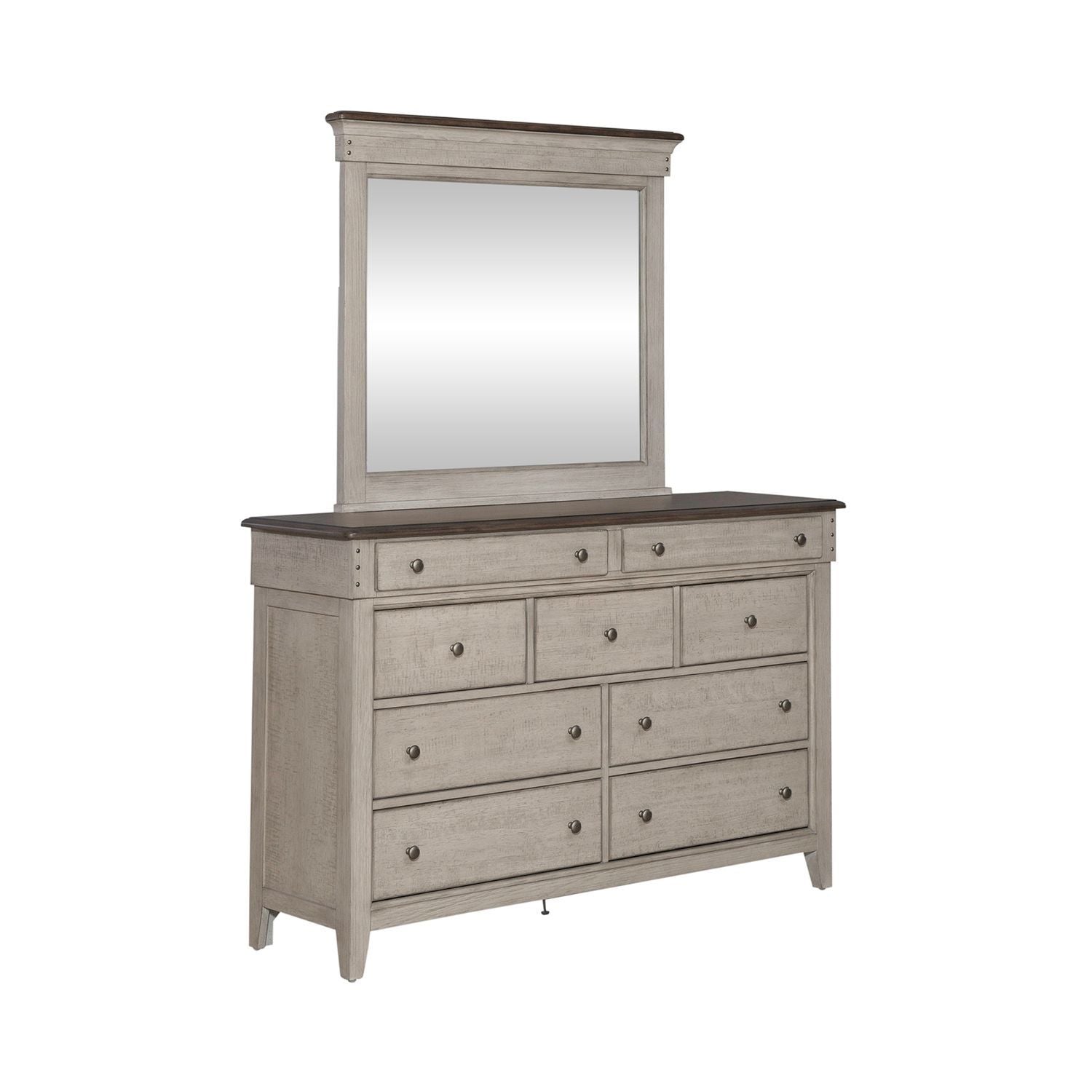 Ivy Hollow - Dresser & Mirror - White - Hornell Furniture Outlet