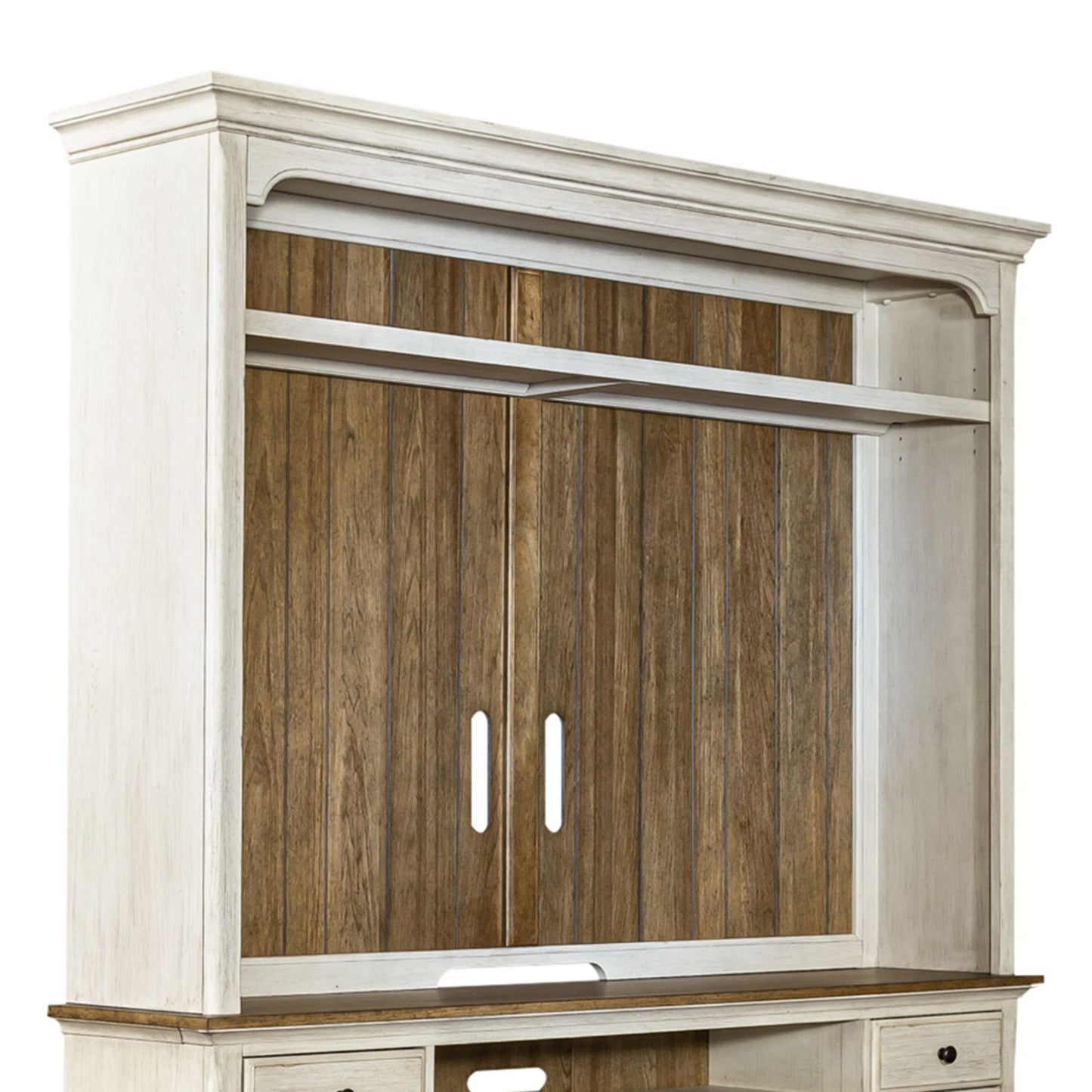 Farmhouse Reimagined - Entertainment Hutch - White - Hornell Furniture Outlet