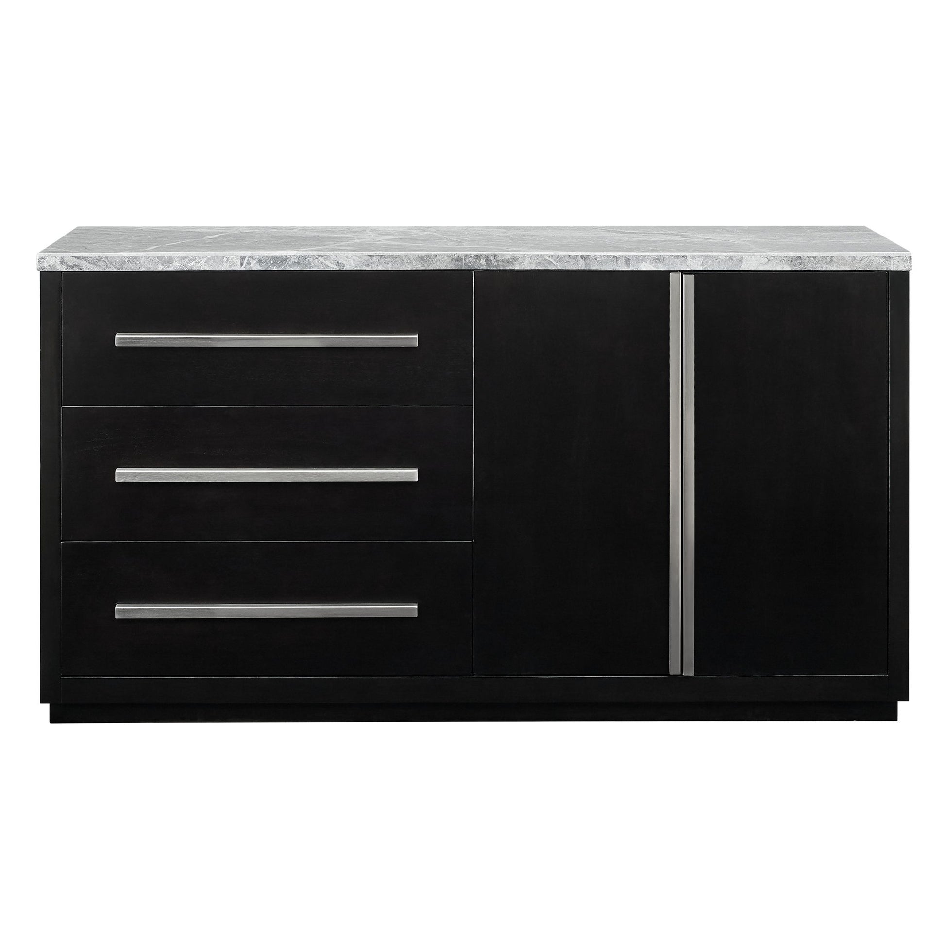 Camila - Gray Marble Top Server - Dark Gray - Hornell Furniture Outlet