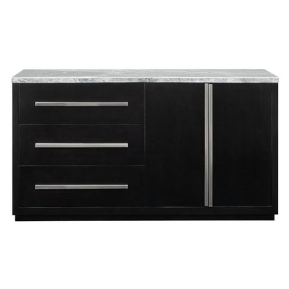 Camila - Gray Marble Top Server - Dark Gray - Hornell Furniture Outlet