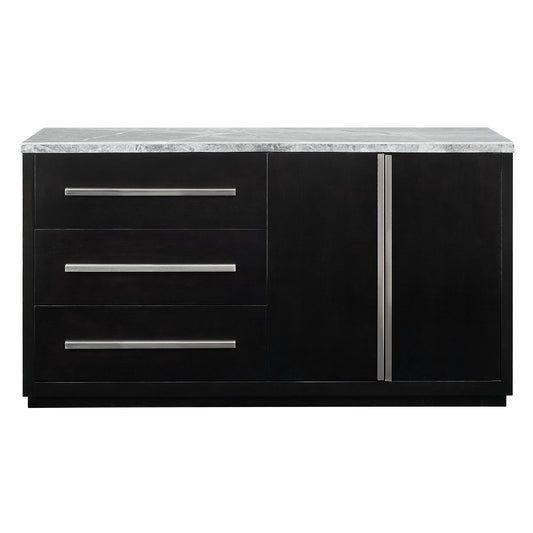 Camila - Gray Marble Top Server - Dark Gray - Hornell Furniture Outlet