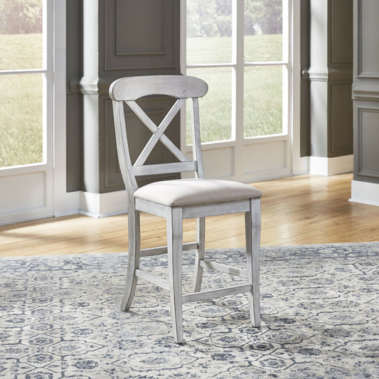 Ocean Isle - Upholstered X Back Counter Chair - Hornell Furniture Outlet