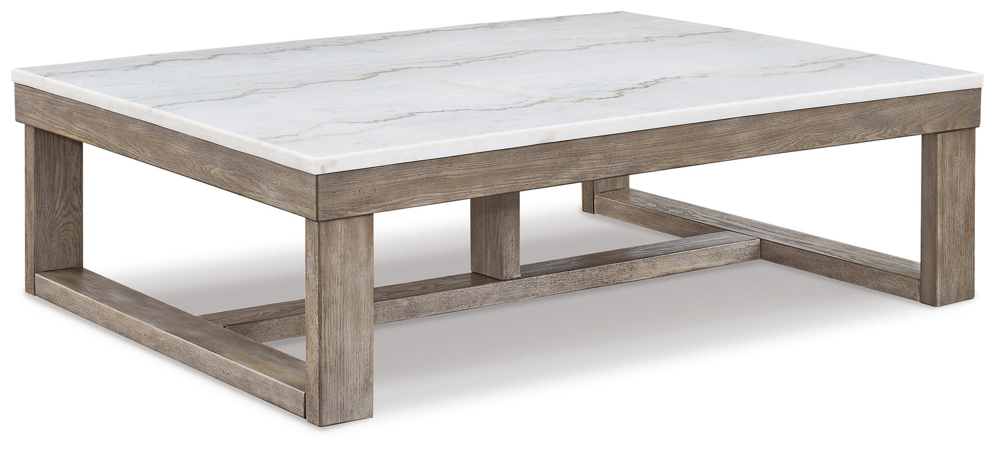 Loyaska - Brown / Ivory - Rectangular Cocktail Table - Hornell Furniture Outlet