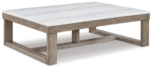 Loyaska - Brown / Ivory - Rectangular Cocktail Table - Hornell Furniture Outlet