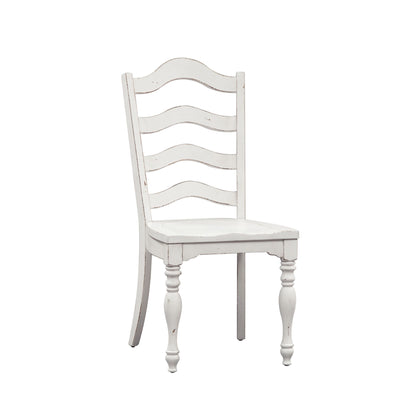 Magnolia Manor - Ladder Back Side Chair - White - Hornell Furniture Outlet