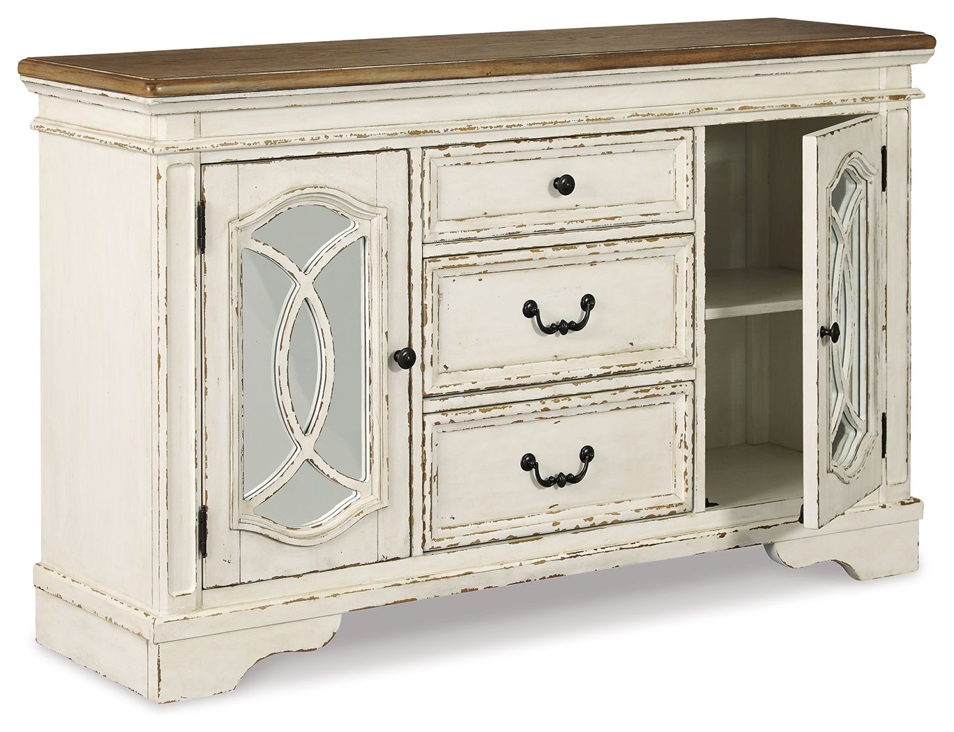 Realyn - Chipped White - Dining Room Server - Hornell Furniture Outlet