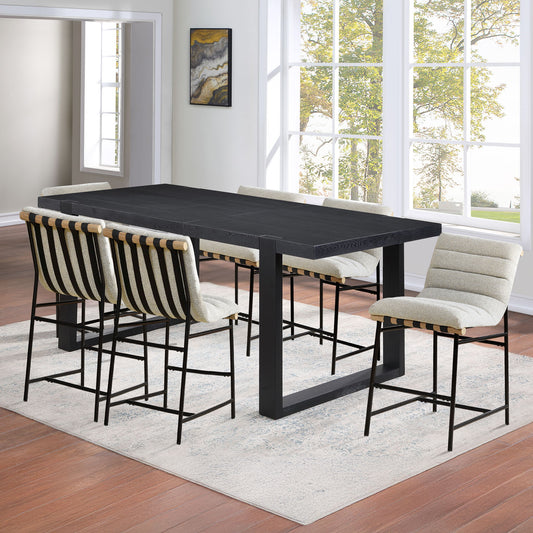 Yves - Counter Table With 6 Nicco Chairs - Hornell Furniture Outlet